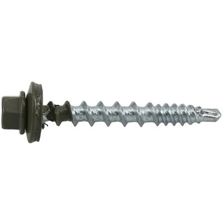 Hillman Wood Screw, #10, 1-1/2 in, Powder Coat Steel Round Head External Hex Drive 117505
